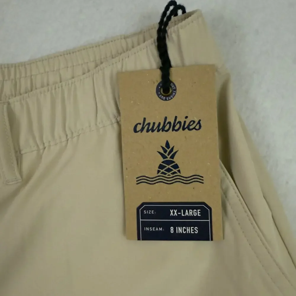Chubbies Everywear Shorts Men’s XXL Khaki Khakinators 8” Inseam Stretch Golf NWT